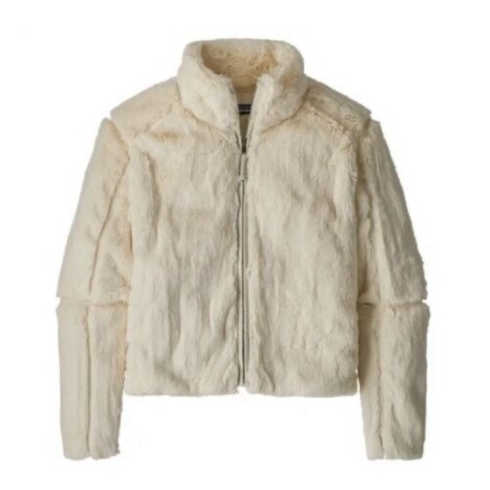 Patagonia Ivory‎ Lunar frost Full Zip Fleece Fluffy Jacket Women Large Vietnam